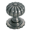 Tradco Cupboard Knob Fluted Iron Backplate Polished Metal D32xP44mm
