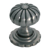 Tradco Cupboard Knob Fluted Iron Backplate Polished Metal D38xP48mm