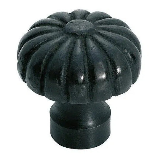 Tradco Cupboard Knob Fluted Iron Matt Black D32xP36mm
