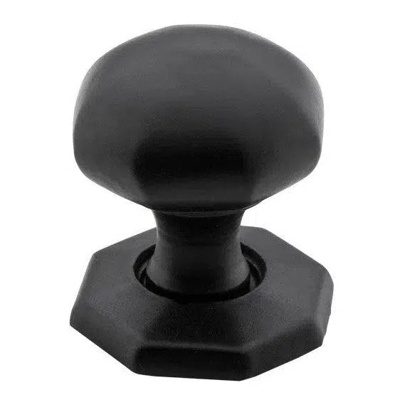 Tradco Cupboard Knob Octagonal Iron Matt Black D25xP31mm