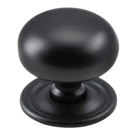 Tradco Cupboard Knob Sheet Brass Matt Black D32xP28mm