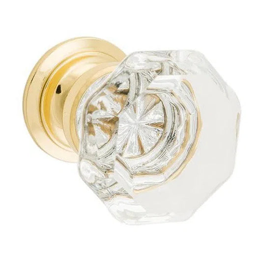 Tradco Cupboard Knob Sophia Glass Polished Brass D32xP39mm BP26mm
