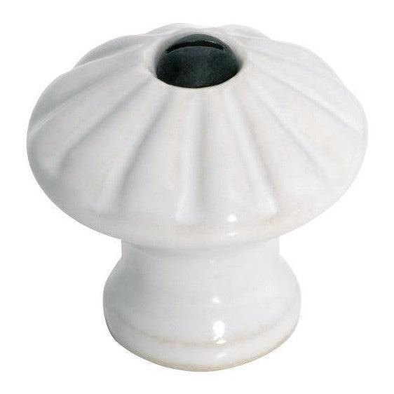 Tradco Cupboard Knob White Porcelain Fluted D35xP33mm