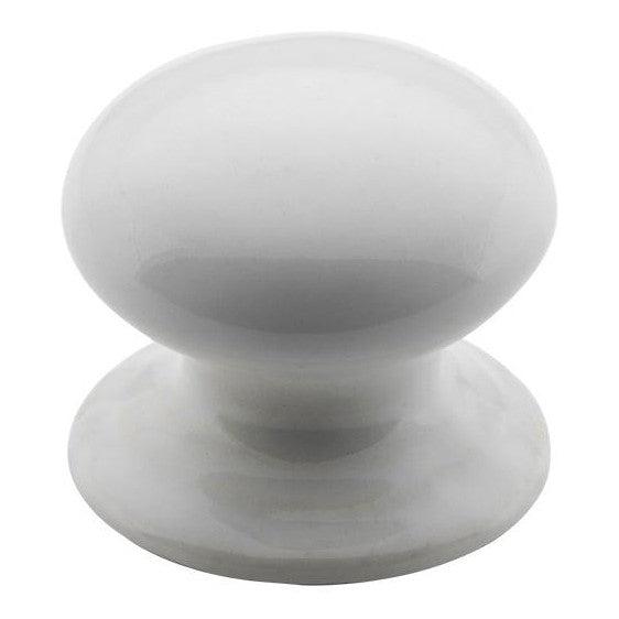 Tradco Cupboard Knob White Porcelain Round D30xP29mm