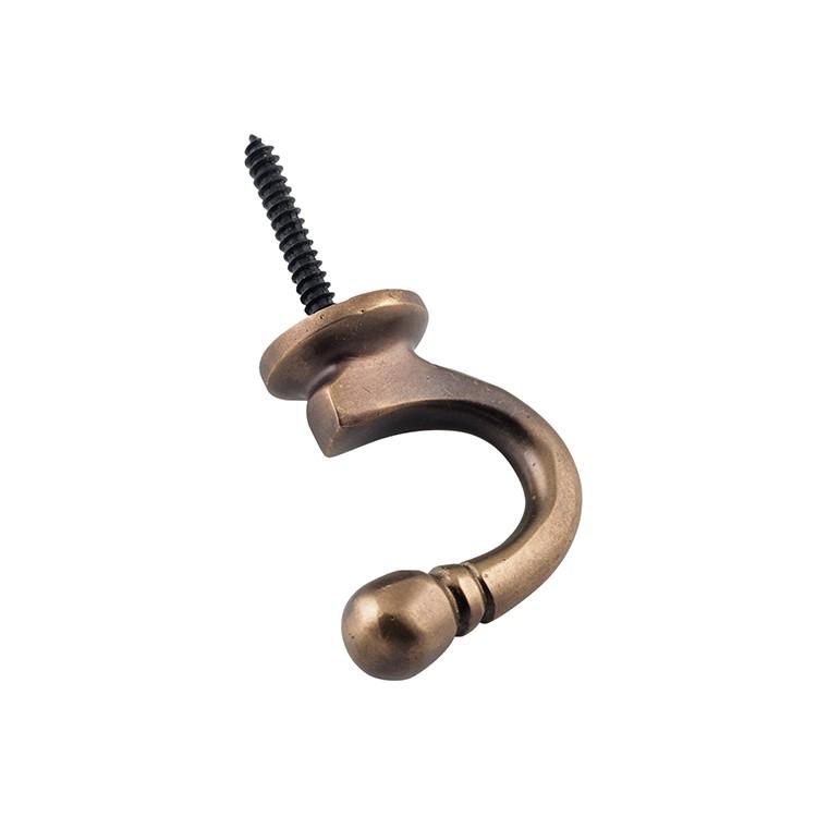Tradco Curtain Tie Back Hook Standard Antique Brass P45mm