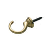 Tradco Curtain Tie Back Hook Standard Small Polished Brass P33mm