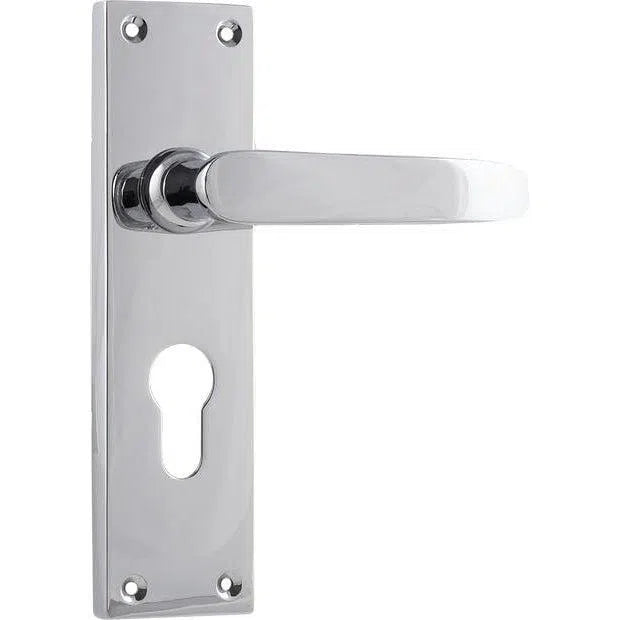 Tradco Door Handle Balmoral Euro Pair Chrome Plated