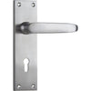 Tradco Door Handle Balmoral Lock Pair Satin Chrome
