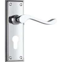 Tradco Door Handle Camden Euro Pair Chrome Plated