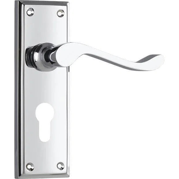 Tradco Door Handle Camden Euro Pair Chrome Plated