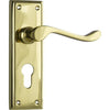 Tradco Door Handle Camden Euro Pair Polished Brass