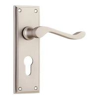 Tradco Door Handle Camden Euro Pair Satin Nickel