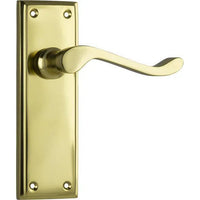 Tradco Door Handle Camden Latch Pair Polished Brass