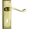 Tradco Door Handle Camden Lock Pair Polished Brass
