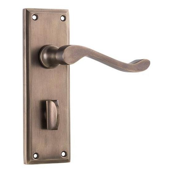 Tradco Door Handle Camden Privacy Pair Antique Brass