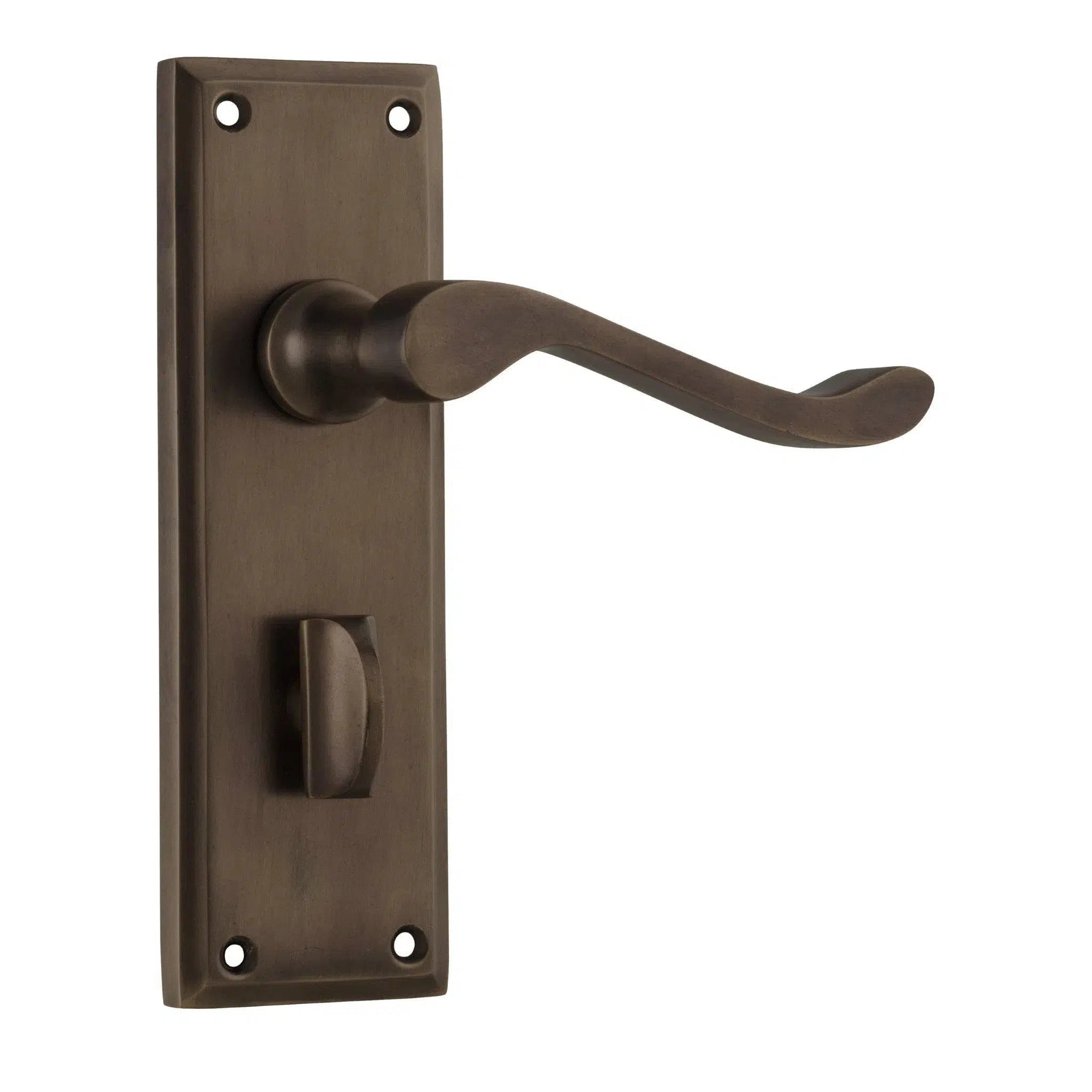 Tradco Door Handle Camden Privacy Pair Antique Brass