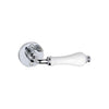 Tradco Door Handle Exeter Round Rose Pair Porcelain Chrome Plated