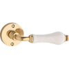 Tradco Door Handle Exeter Round Rose Pair Porcelain Polished Brass
