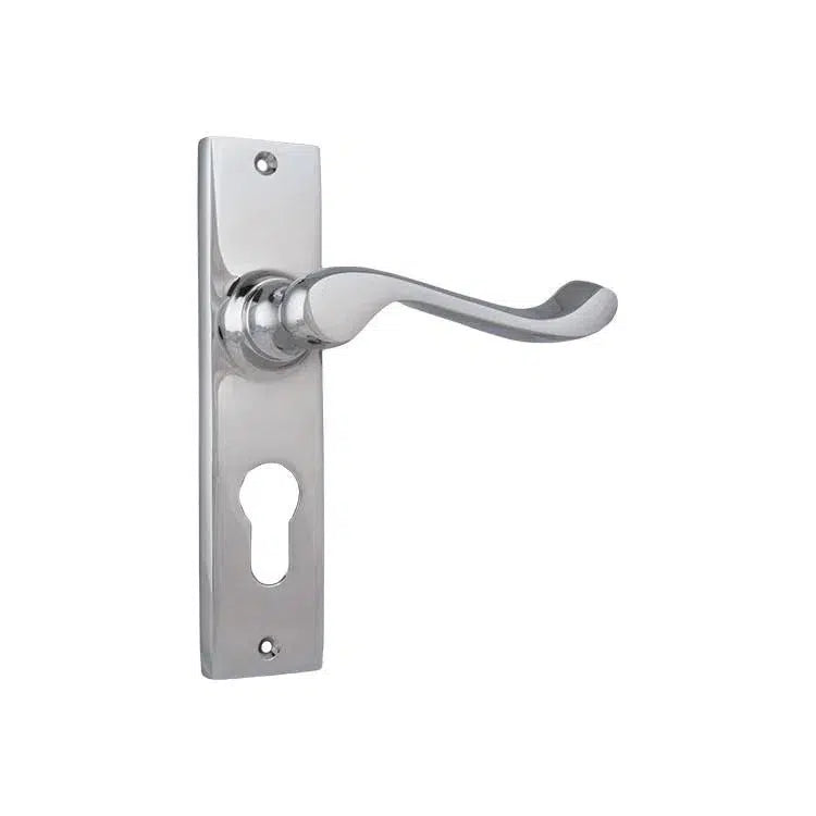 Tradco Door Handle Fremantle Euro Pair Chrome Plated