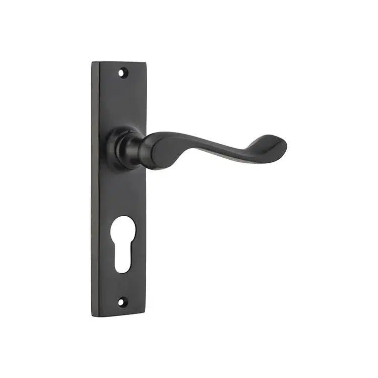 Tradco Door Handle Fremantle Euro Pair Matt Black