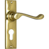 Tradco Door Handle Fremantle Euro Pair Polished Brass