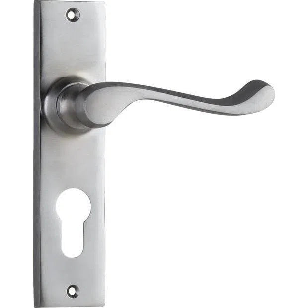 Tradco Door Handle Fremantle Euro Pair Satin Chrome