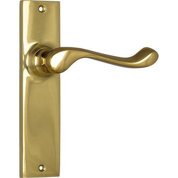 Tradco Door Handle Fremantle Latch Pair Polished Brass