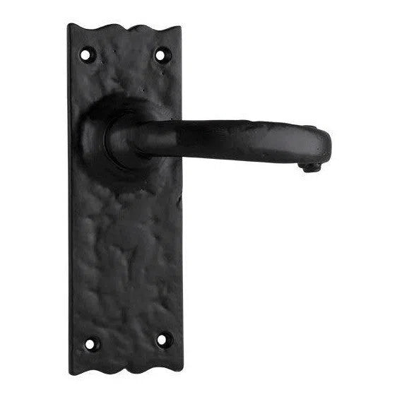 Tradco Door Handle Gloucester Iron Latch Pair Matt Black