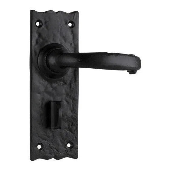 Tradco Door Handle Gloucester Iron Privacy Pair Matt Black