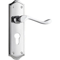 Tradco Door Handle Henley Euro Pair Chrome Plated