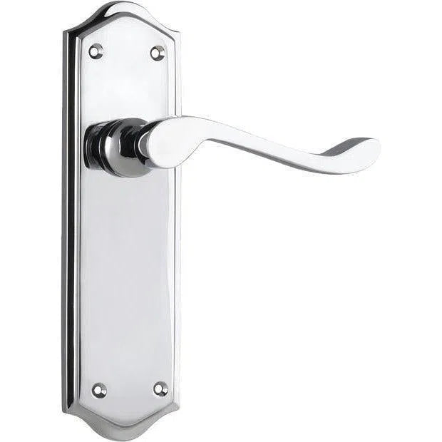Tradco Door Handle Henley Latch Pair Chrome Plated