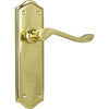 Tradco Door Handle Henley Latch Pair Polished Brass