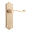 Tradco Door Handle Henley Latch Pair Satin Brass