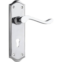 Tradco Door Handle Henley Lock Pair Chrome Plated