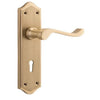 Tradco Door Handle Henley Lock Pair Satin Brass