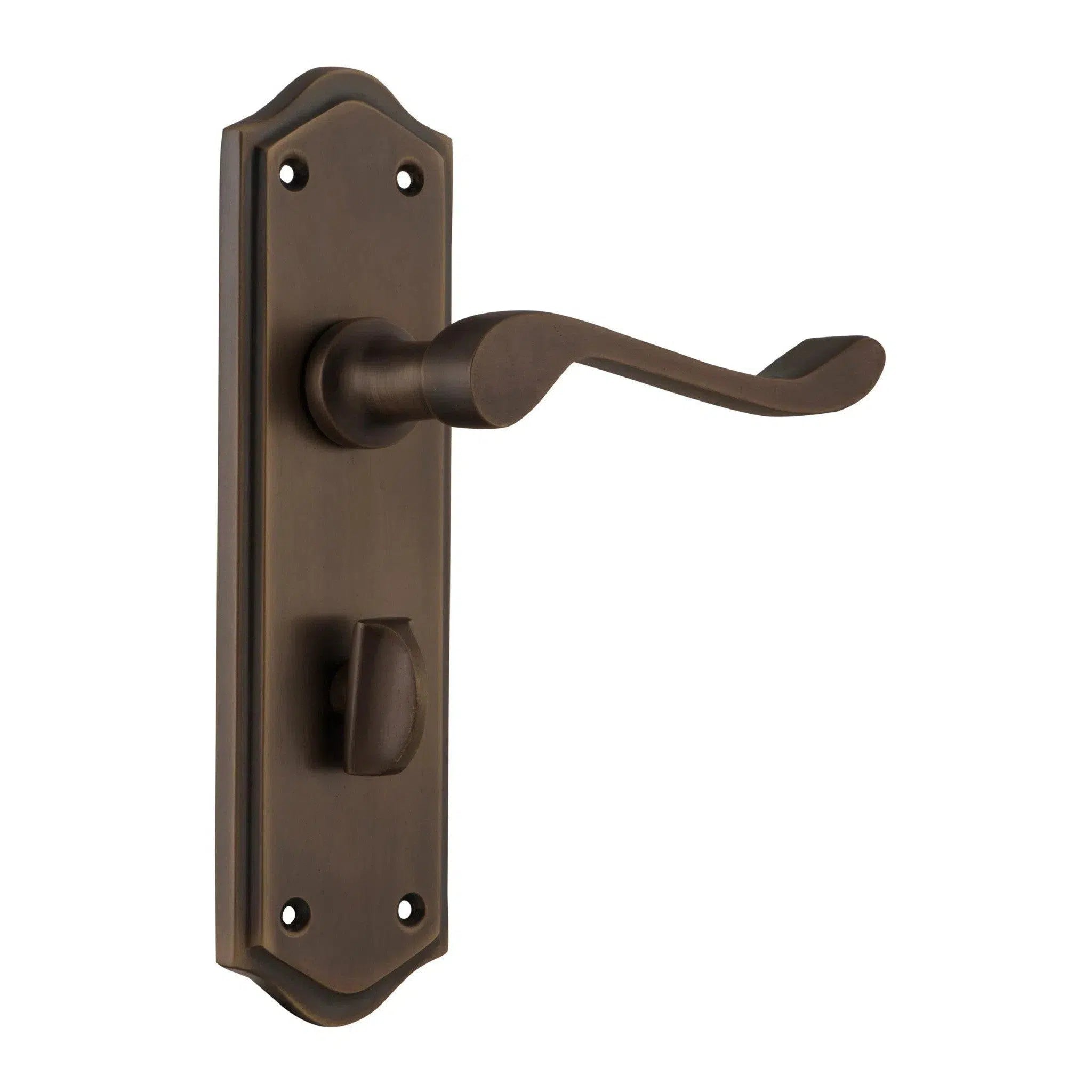 Tradco Door Handle Henley Privacy Pair Antique Brass