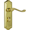 Tradco Door Handle Henley Privacy Pair Polished Brass