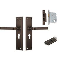 Tradco Door Handle Menton Antique Brass Key/Key Entrance Set