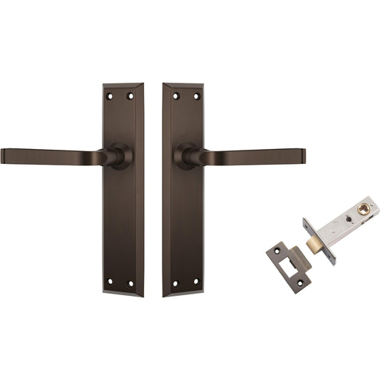 Tradco Door Handle Menton Antique Brass Passage Set