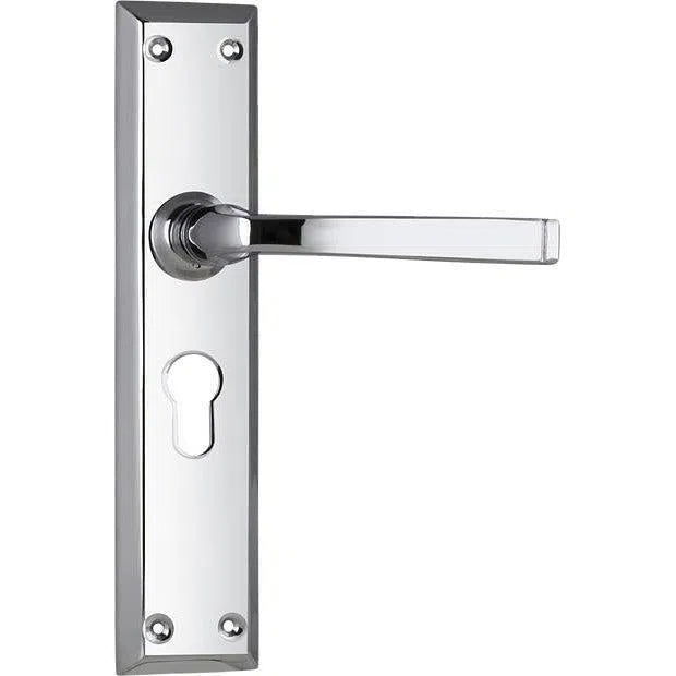 Tradco Door Handle Menton Euro Pair Chrome Plated