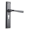 Tradco Door Handle Menton Euro Pair Matt Black