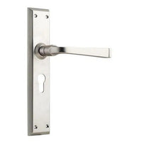 Tradco Door Handle Menton Euro Pair Satin Nickel