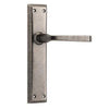 Tradco Door Handle Menton Latch Pair Rumbled Nickel