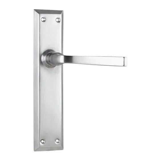 Tradco Door Handle Menton Latch Pair Satin Chrome