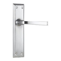 Tradco Door Handle Menton Latch Pair Satin Chrome
