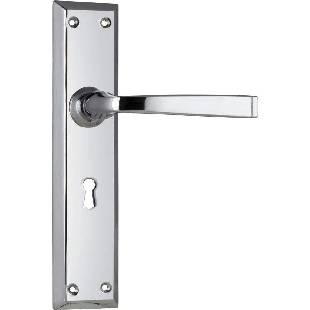 Tradco Door Handle Menton Lock Pair Chrome Plated