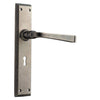 Tradco Door Handle Menton Lock Pair Rumbled Nickel