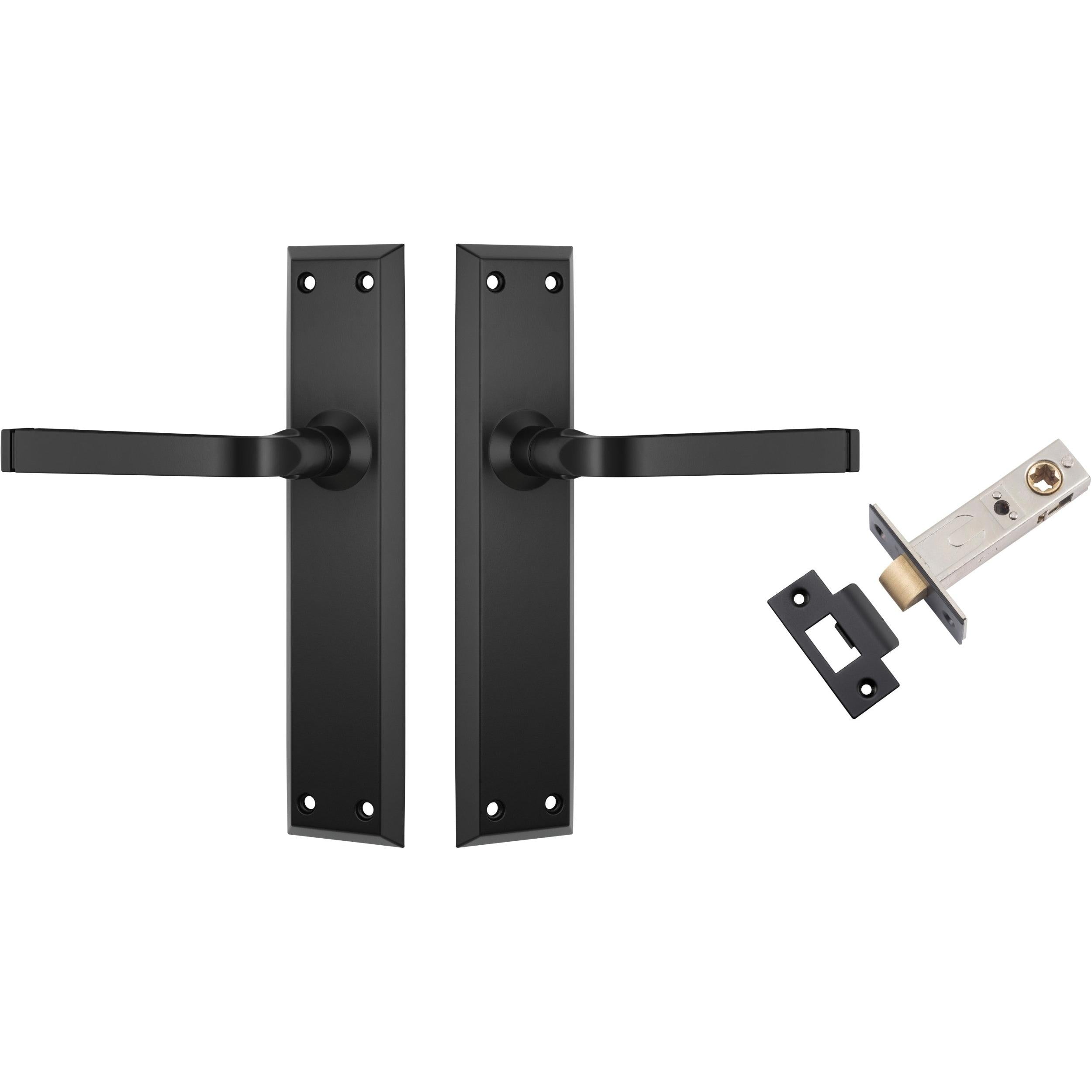 Tradco Door Handle Menton Matt Black Passage Set