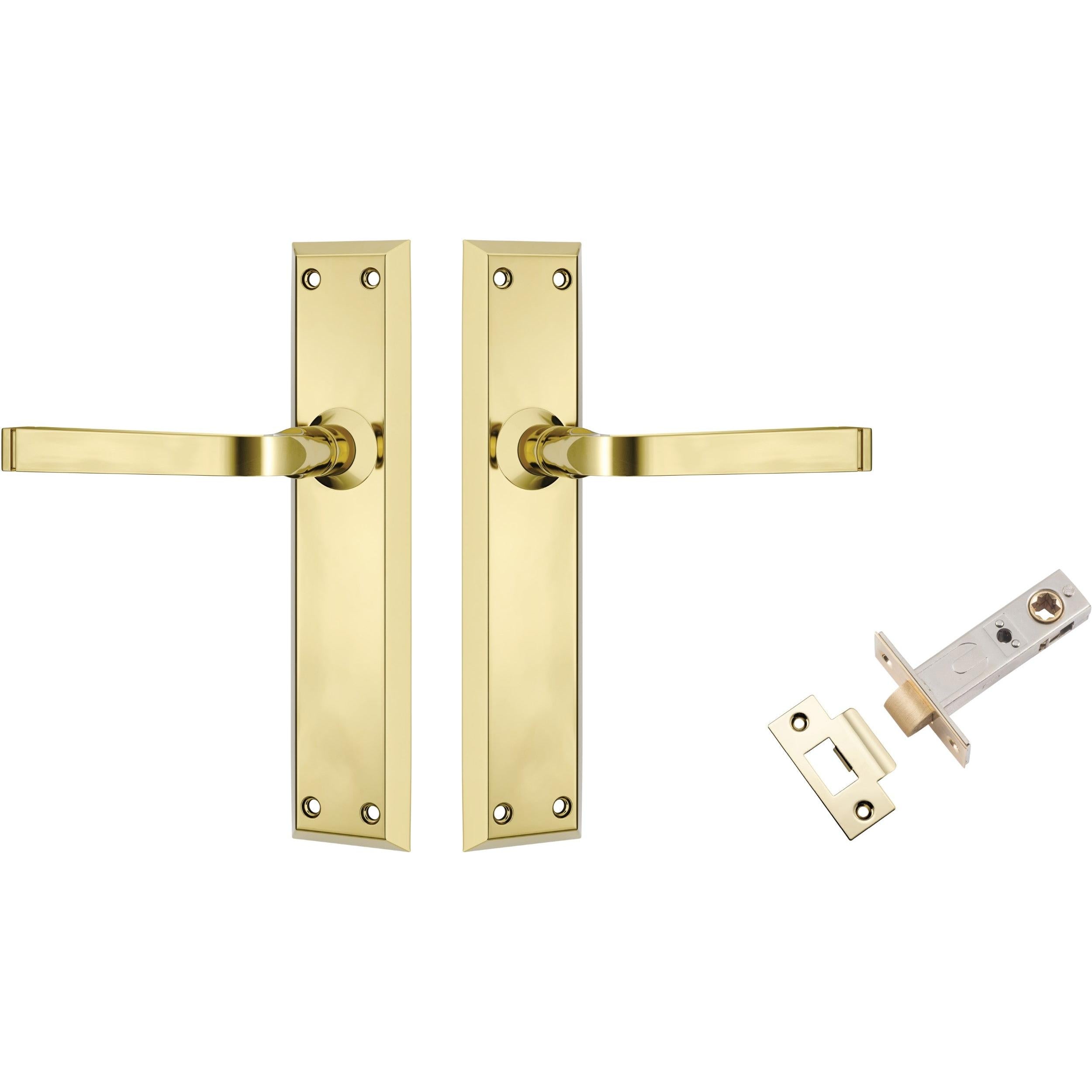 Tradco Door Handle Menton Polished Brass Passage Set