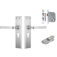 Tradco Door Handle Menton Satin Chrome Key/Key Entrance Set